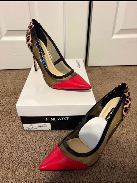 Nine West Shoes - Nine West Red, Black and Leopard Pointed Pump